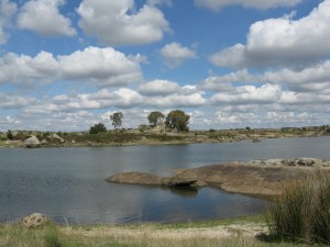 It was a gorgeous day with lovely rocks and clouds. Can you see the rock turtle heading for land?