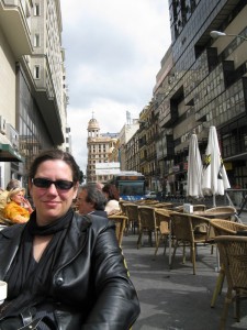 domingos1 The street behind me stretches to Callao, and you should always rememer to look up. The rooftops often have decorative surprises.