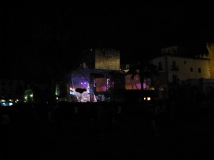 There were concerts in Cáceres' Plaza Mayor Friday and Saturday.