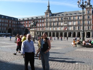 plaza1 Manuel told us tales of the city as we walked the streets. Here we are in the Plaza Mayor.