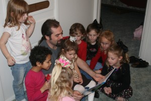 Puck bought all our nieces a copy of "The Paperbag Princess" and had them decorate their own paperbag dresses. They had him read the book to them twice.