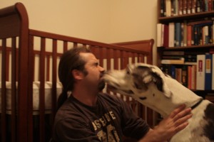 crib_puck_shakti3 Shakti moves in at lightning speed for a kiss.