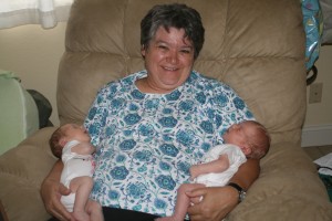 Dom (left) and Alex (right) with their Grandma Myrtle 
