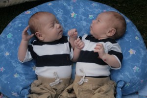 Two little men (Alex on left)
