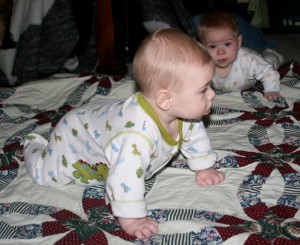 19_dom_precrawl_alrx Dom (left) and Alex practice for crawling.