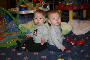 Alex & Dom: Mom, we're trying to pose for Grandma and Papa.