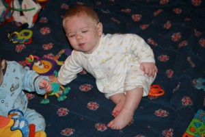 Dom (first time to sit up on his own): This is not as comfortable as I thought it would be.