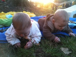 Alex (left) and Dom: This is the coolest toy ever!