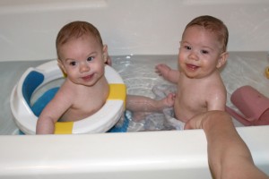 Dom & Alex: This is much more fun than bathing on our own!