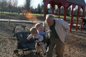Alex (left), Dom & Papa: A Swing Built for Two