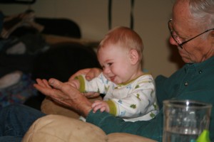 Dom and Papa practice their low-fives!