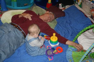 70_papa_alex_cute (Papa and Alex) We may be wearing Papa out!