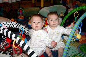 Alex (left) & Dom: Mom! He's over the line! Tell him he's over the line!