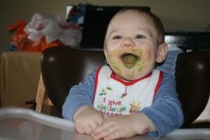 Dom loves his peas!