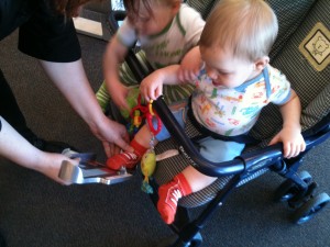 Dom gets his foot measured (May 21, 2011)