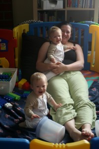 Dom (left) & Alex: Mom is here! (June 4, 2011)