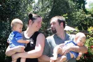 Alex with Mom and Dom with Dad