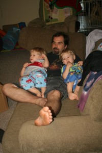 Alex (left) & Dom with Dad