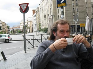Coffee at the plaza de Santa Domingo in Madrid