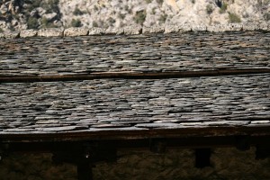 The church actually has a stone roof as you can see here.