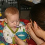 Dom takes his first bite.